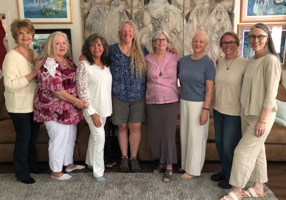 September 4-8, 2024 Inner Sanctuary Instructor Training L-R Janice Hayes, Diane Rivera, Judi Weaver, Mary Richardson, Mary Hester, Rita Apaza, Melissa Fannin, Colleen Barker