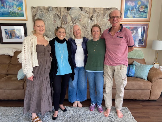 April 8-12, 2024 Journey of the Soul L-R Cecilie Eriksen, Linda Griffith, Rita Apaza, Melissa Fannin, Stefan Muller