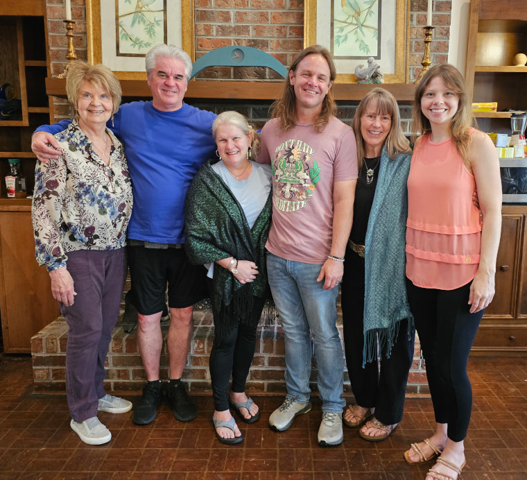 Yhandi April 15-21, 2025 L-R: Janice Hayes, Steve Smith, Deleigh Haley, Hugh Fannin, Karen Galliano, Charee Shubert