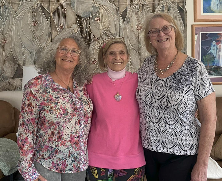 April 7-11, 2025 Journey of the Soul L-R: Sue Monkman, Linda Griffith, Priscilla Howick
