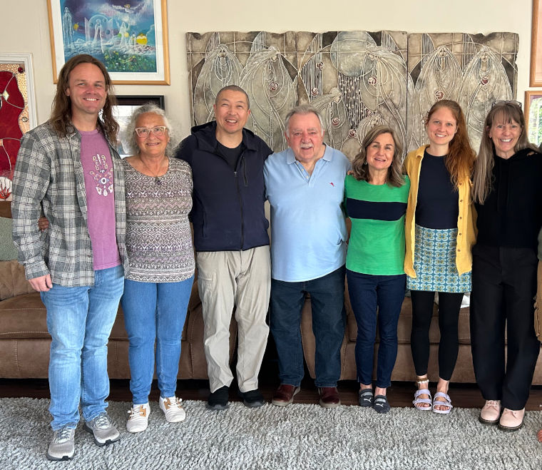April 11-15, 2025 Relationship Dynamics Male/Female Healing L-R: Hugh Fannin, Sue Monkman, Seija Nishina, Charles Curcio, Lori Sharp, Lina Huesler, Karen Galliano