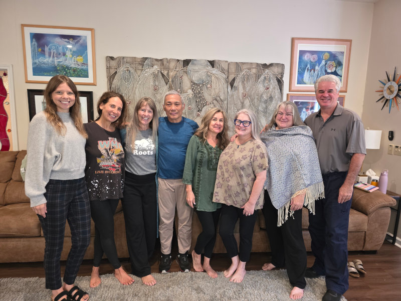 > Spiritual Anatomy & Energization I August 28-September 3, 2025 L-R: Charee Shubert, Wendi Berkowitz, Ivy Galliano, Arif Sentoza, Lori Sharp, DeLeigh Haley, Annette Tyo, Steve Smith