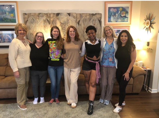 In-Depth Channeling Class, March 28 - April 4 L to R: Janice Hayes, Carleen Sutton, Misti Rucks, Maria Kopsidas, Shanadia Cowan, Tamsen Christensen, and Gabriel Sofia Santivanez